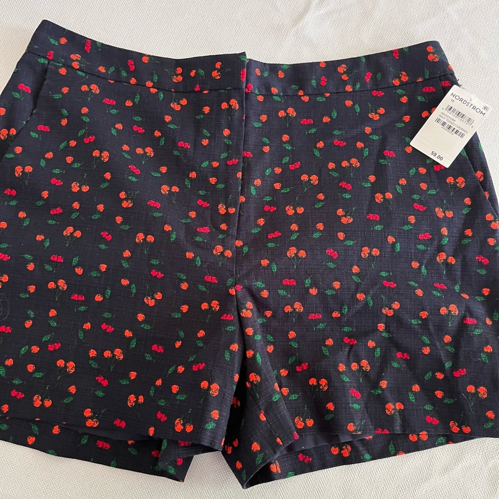 1901 Navy cherry patterned size 12 shorts. NWT